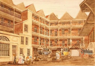 Bull and Mouth Inn Yard by Valentine Davis